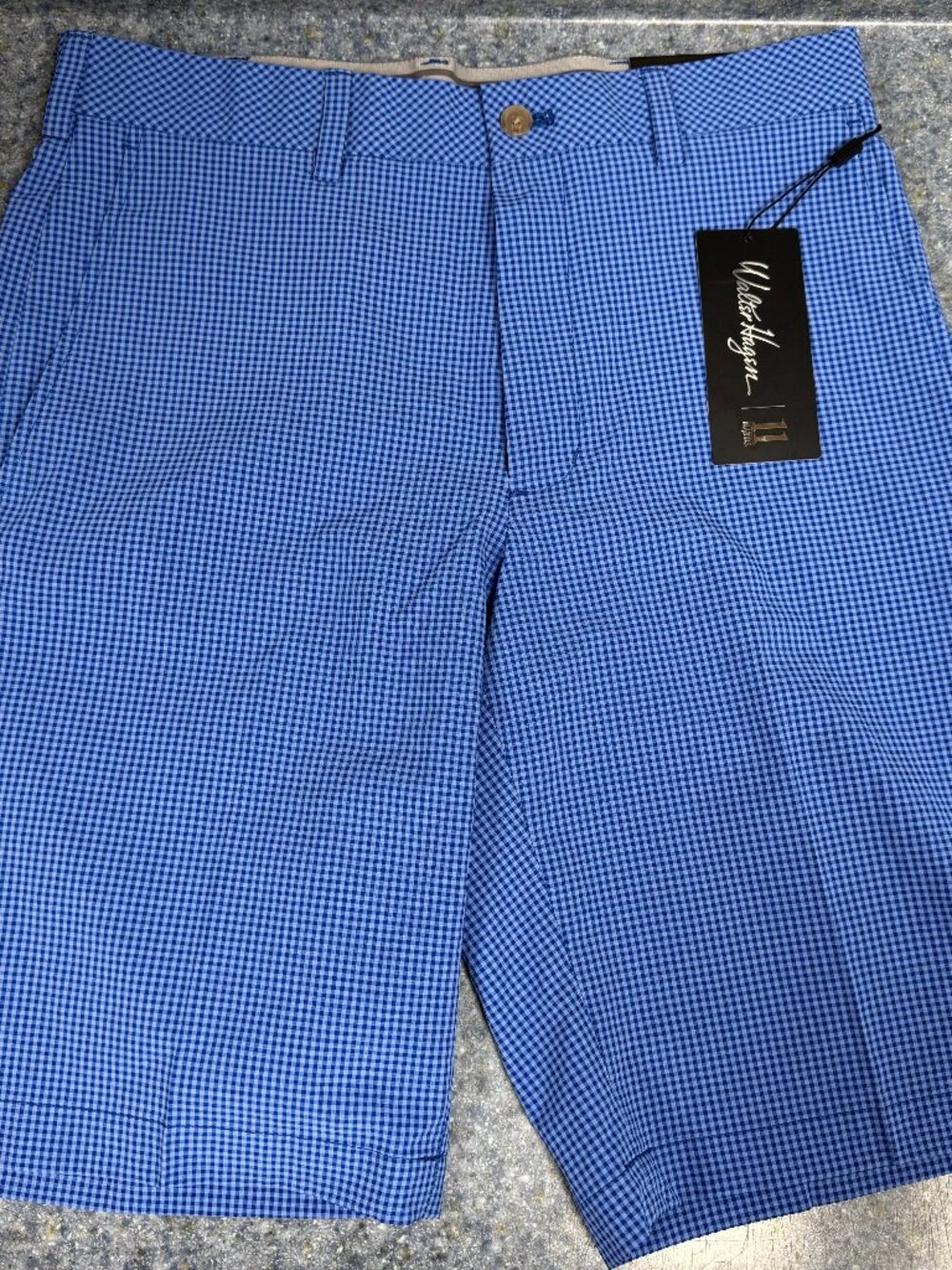 Walter Hagen Mens Perfect 11 Golf Shorts Blueberry Pie Gingham sz 30 NEW W/TAGS